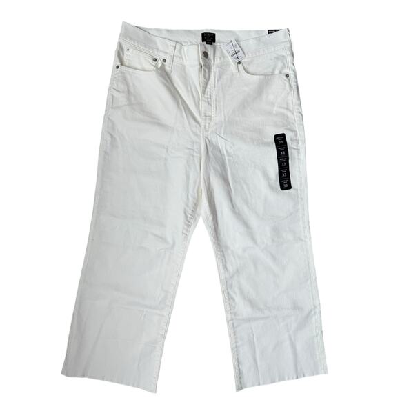 J. Crew Wide-Leg Crop Stretch Jean in All-Day Stretch Seashell White Size‎ 33 - Picture 4 of 10